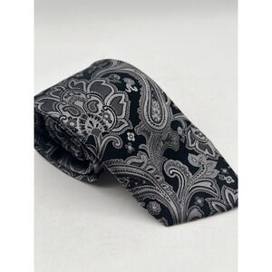 Donald J.Trumph Signature Collection Tie‎ Black White Paisley 59X3.5"